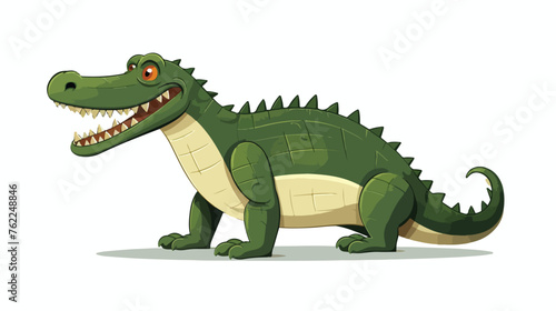 Cartoon crocodile in flat style vector  flat vector © Megan