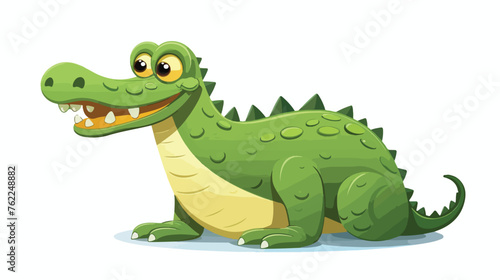 Cartoon crocodile in flat style vector  flat vector