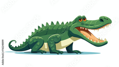 Cartoon crocodile in flat style vector flat vector © Megan