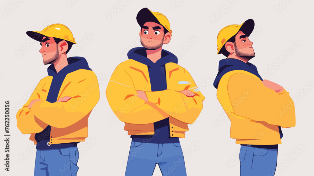 Confident Construction Worker Cartoon Character