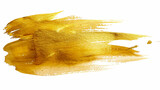Golden paint brush strokes in watercolor isolated on a white background.