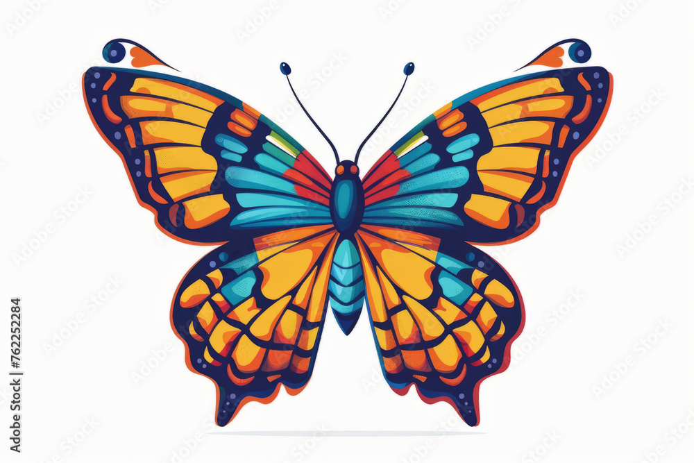 Illustration mascot logo butterfly on white background Illustration mascot logo butterfly on white background