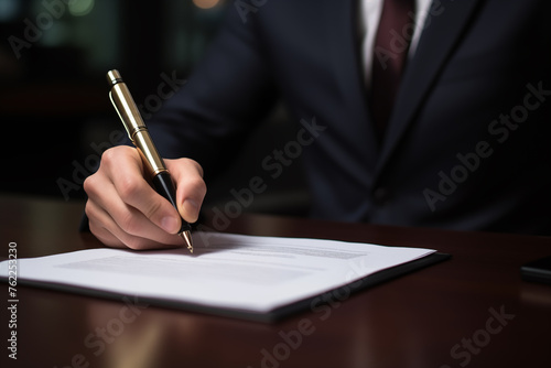 signing a document