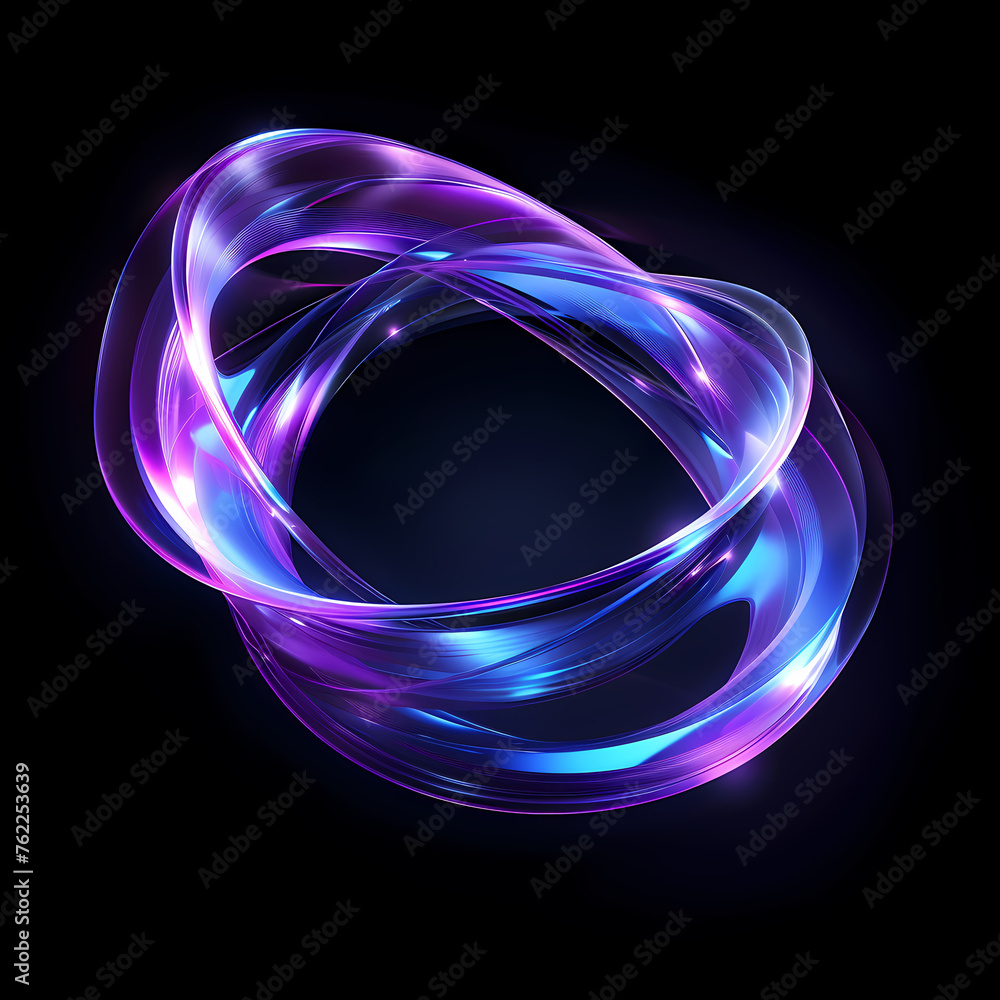 Glowing Purple and Blue Object on Black Background Glowing Purple and Blue Object on Black Background