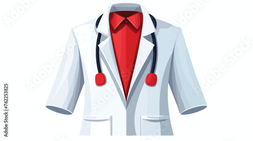 Doctor suit isolated icon flat vector isolated on white
