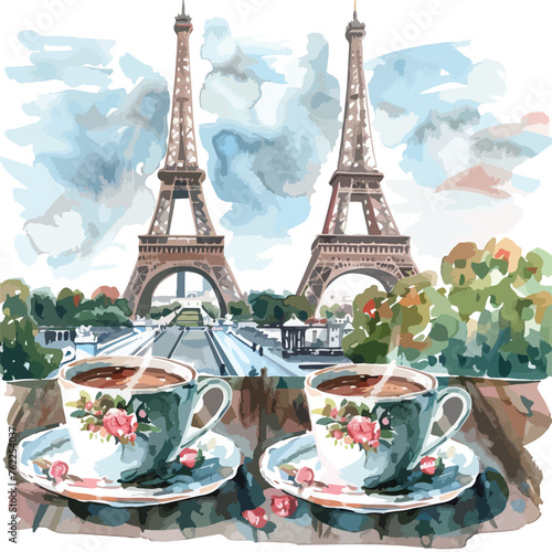 Watercolor Romantic Paris  © Aina