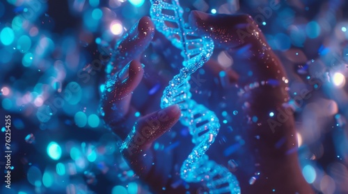 Human hand and DNA