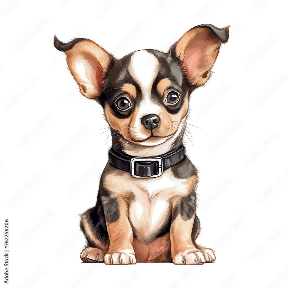 cute watercolor Chihuahua dog breed illustration
