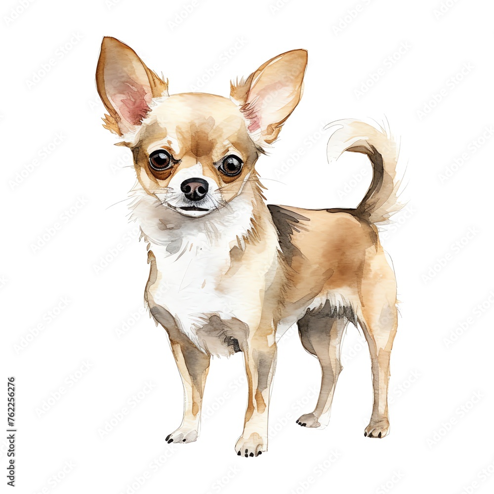 cute watercolor Chihuahua dog breed illustration