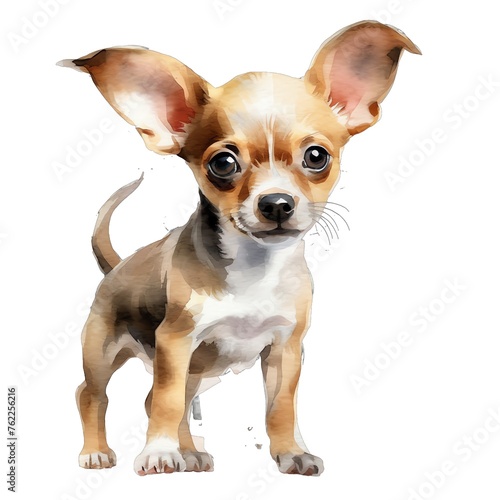 cute watercolor Chihuahua dog breed illustration © Redwood Stock
