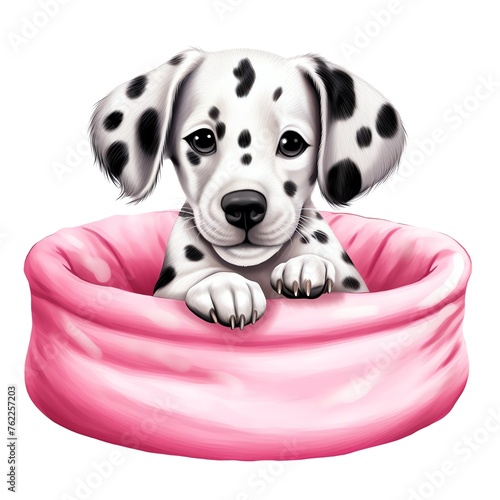 cute watercolor Dalmatian dog breed illustration