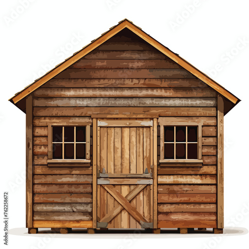 Wooden Shed Clipart isolated on white background