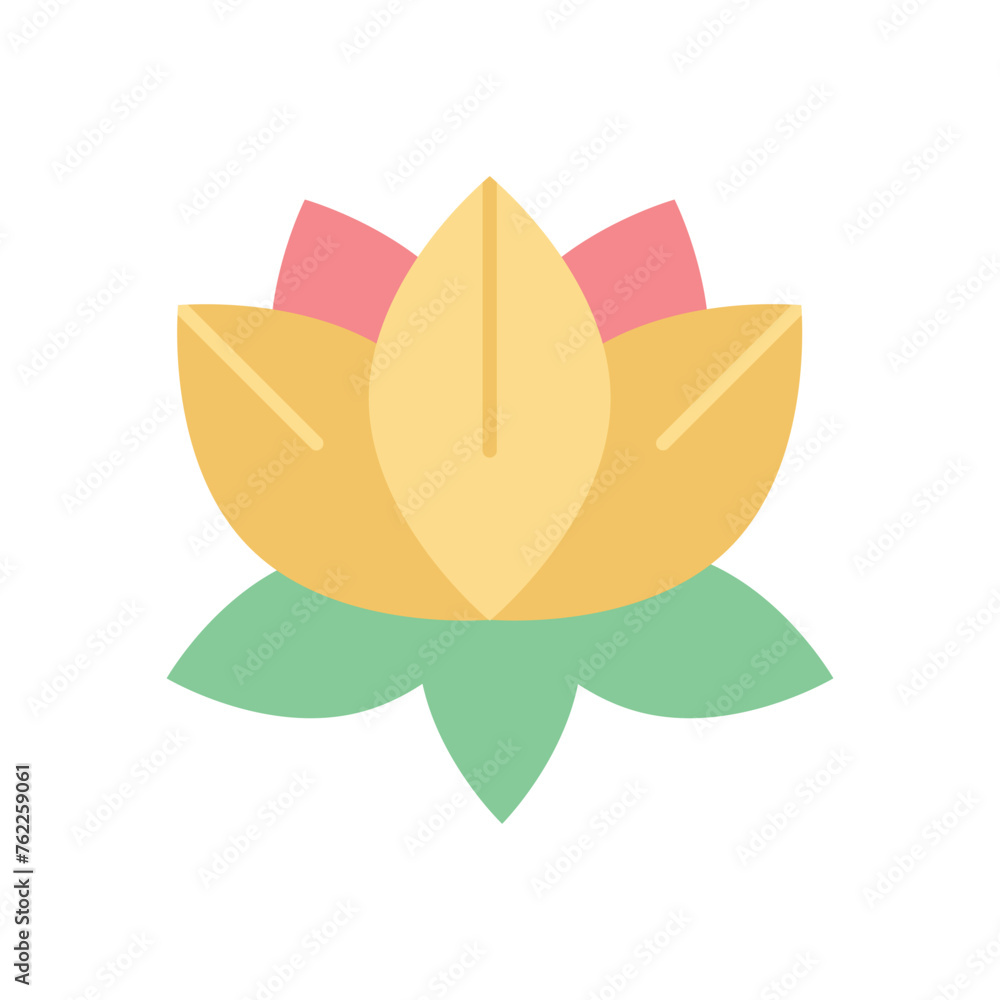 Flat Color Lotus vector icon