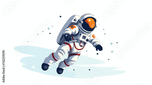 Fototapeta Naklejka Na Ścianę i Meble -  Fun astronaut flat vector isolated on white background