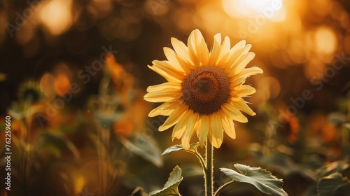 Sunflower in summer. Selective focus. Blurred background © Emil