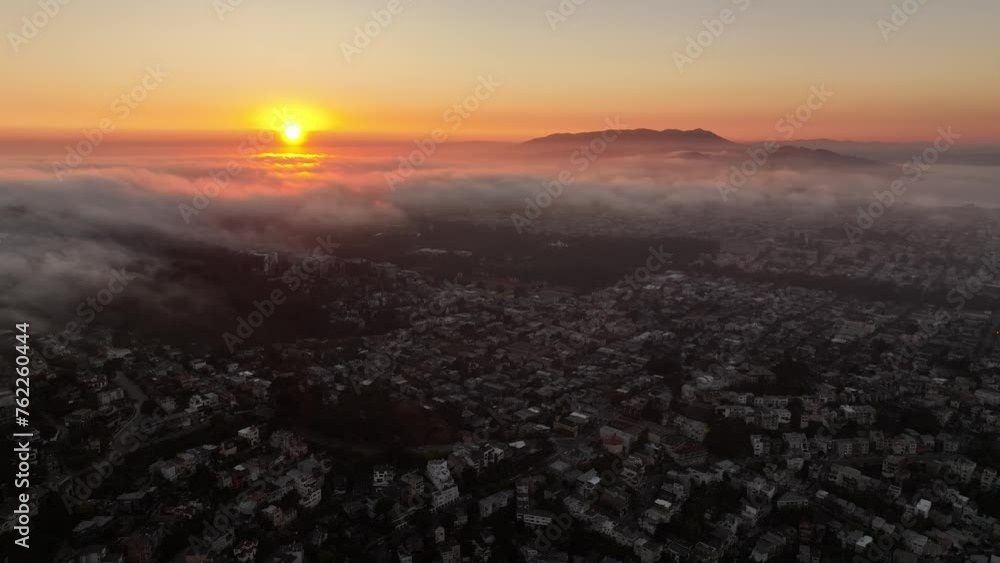 Aerial view of San Francisco city skyline on beautiful sunny clear day Aerial view of San Francisco city skyline on beautiful sunny clear day