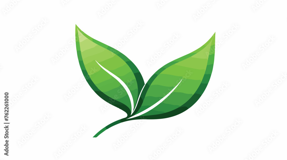 Green Leaf vector icon symbol nature  flat vector is