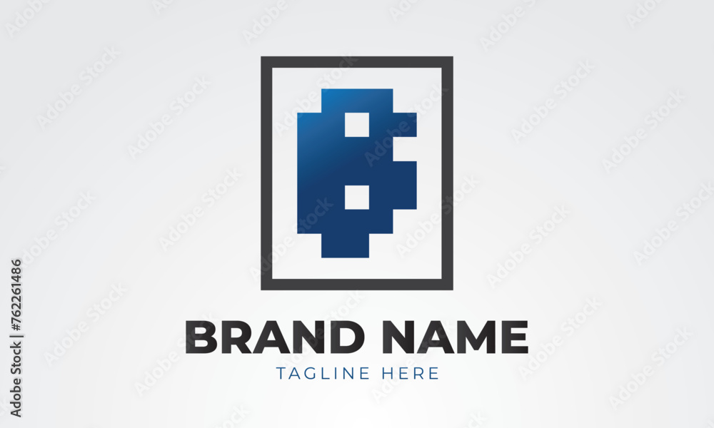 Fototapeta premium Logo of the letter B forming a building