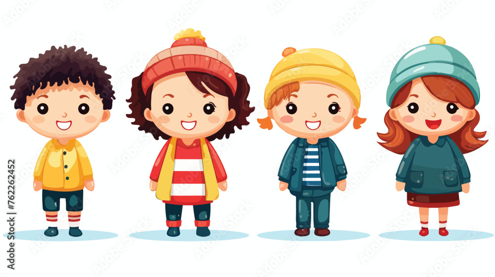 Happy Children day flat vector isolated on white background