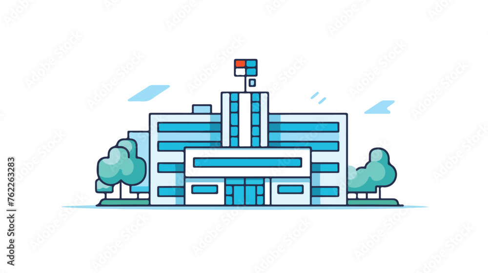 Hospital building colored icon. Simple colored eleme