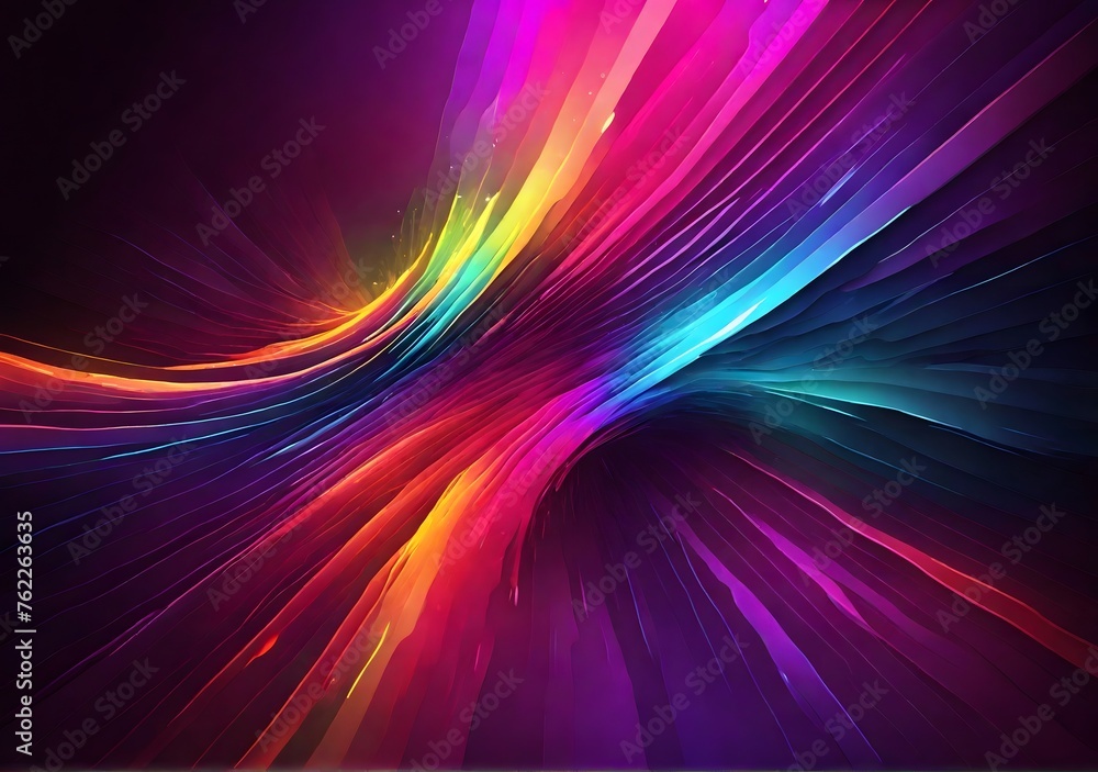 abstract background with colorful spectrum. Bright neon rays and glowing lines