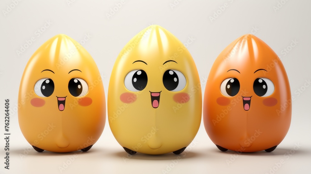 Group of Three Eggs Side by Side Group of Three Eggs Side by Side