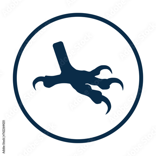 Bird, animal, foot icon. Simple color vector.