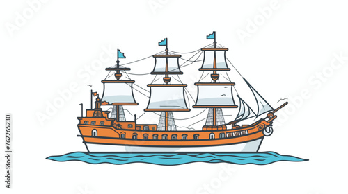 Indian ships icon outline vector. Bengal india.