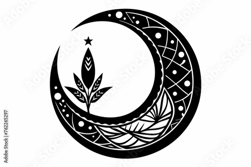 Boho Crescent Moons black silhouette icon photo