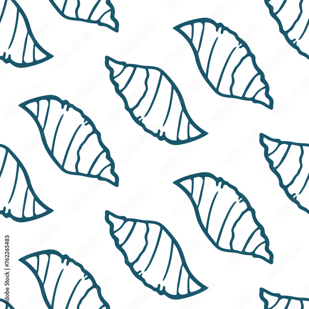 Ocean marine seamless pattern with seashells. Vector cute blue sea background for print or apparel Ocean marine seamless pattern with seashells. Vector cute blue sea background for print or apparel