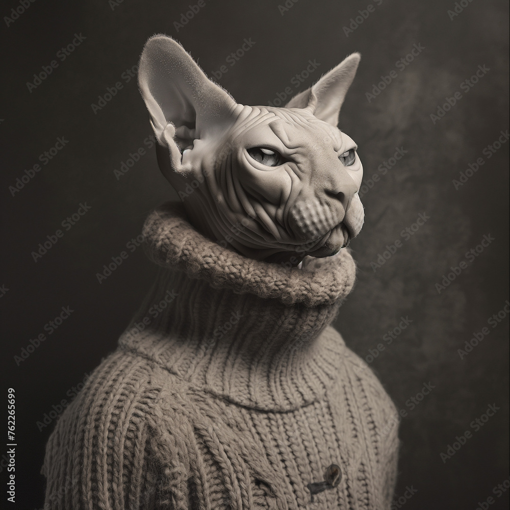 Sphynx cat in a jumper