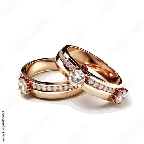 Wedding Engagement Ring Clipart isolated on white background