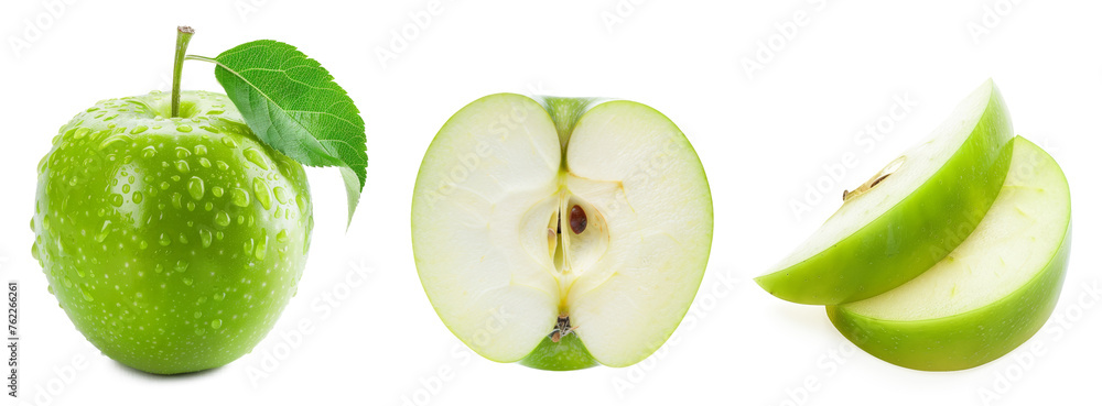 Green apple isolated on transparent background Green apple isolated on transparent background