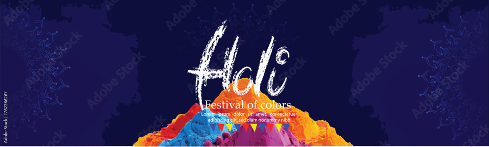 Happy Holi Background for Festival of Colors celebration vector elements for card,greeting,poster design - obrazy, fototapety, plakaty 