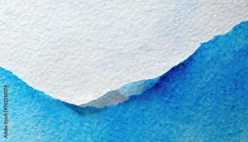 Torn Paper with Blue Watercolor Background