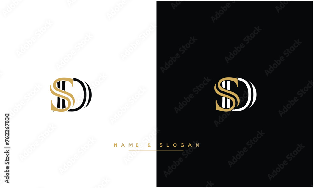 SD, DS, S,D Abstract Letters Logo Monogram