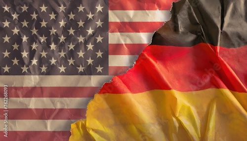 United States and Germany Flags Intertwined