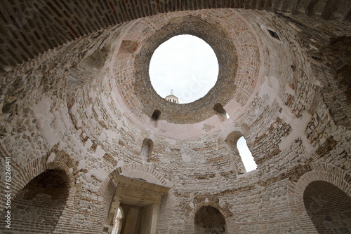 The open dome in the famous palace of Diocletian in Split, Croatia