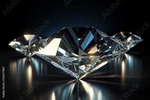 Luxurious diamond stones on elegant backdrop  symbolizing opulence and fine jewelry