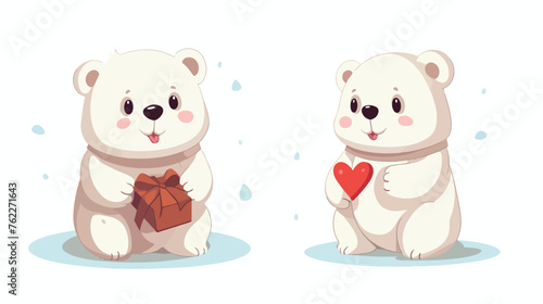 Northern white teddy bear stands 