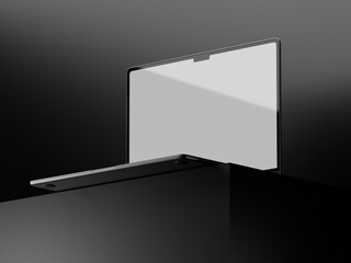 Device Screen mockup. Laptop pro with blank screens for your design. Realistic 3D illustration