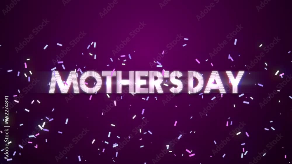 Celebrate Mothers Day with this vibrant image featuring a purple Mothers Day text adorned with festive white confetti, set against a complementary purple background Celebrate Mothers Day with this vibrant image featuring a purple Mothers Day text adorned with festive white confetti, set against a complementary purple background