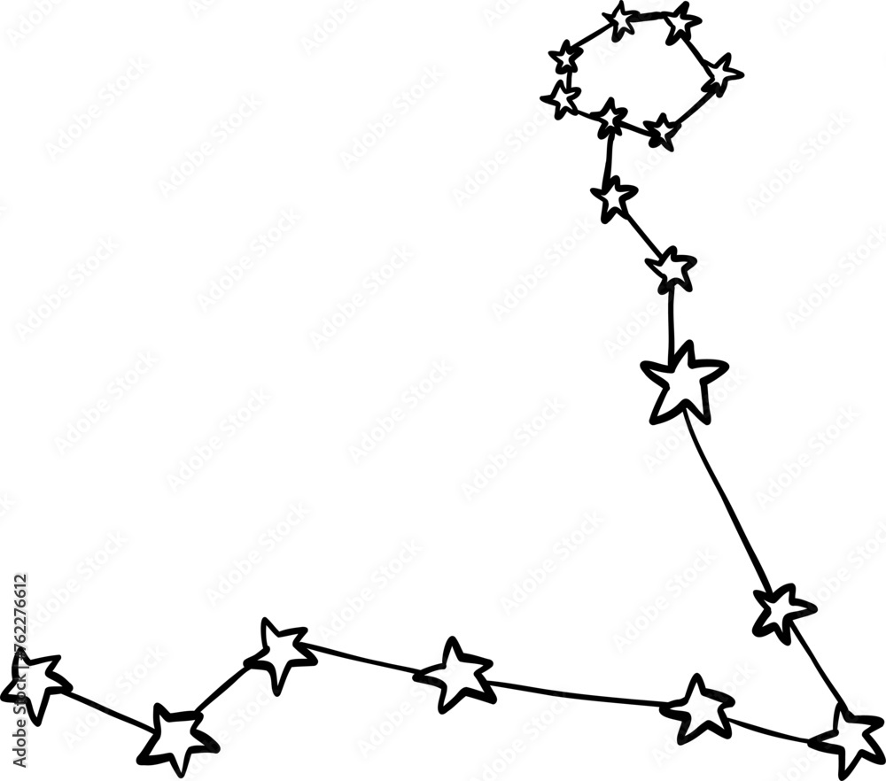 Constellation astrologic zodiac signs. Hand drawn vector illustration. Pisces Constellation astrologic zodiac signs. Hand drawn vector illustration. Pisces