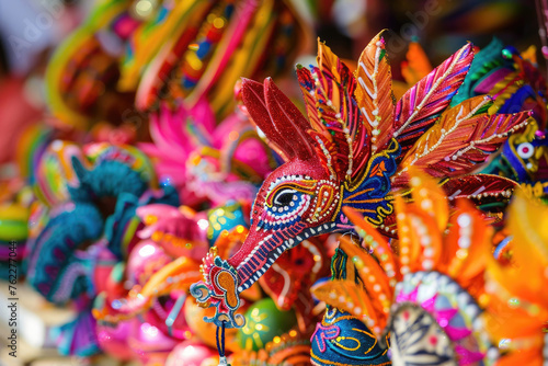 Vibrant and colorful Mexican ornaments