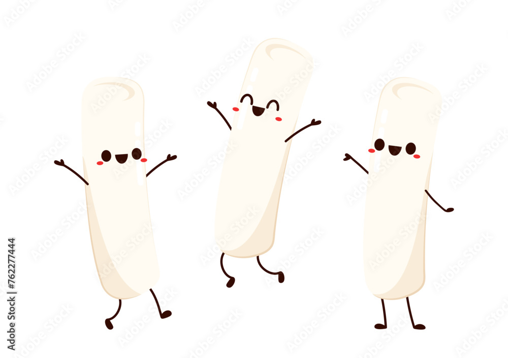 Cute Tteokbokki noodle cartoon. Korean street food. simple vector logo sausage. Tteokbokki is korean food. Cute Tteokbokki noodle cartoon. Korean street food. simple vector logo sausage. Tteokbokki is korean food.