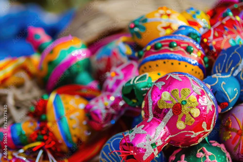 Vibrant and colorful Mexican ornaments
