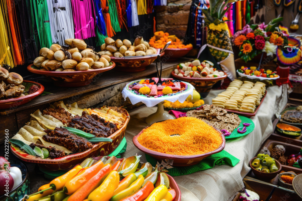 A vibrant display of traditional Mexican culinary treats