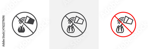 Warning for Electrical Fire Risks. Non-Water Extinguishing Alert. Fire Safety Caution
