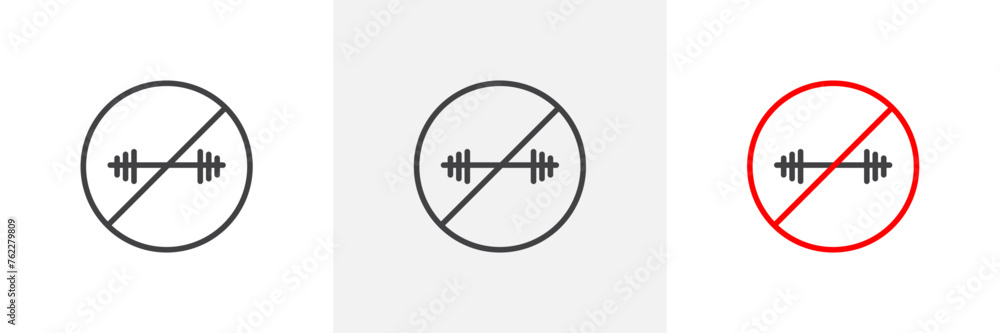 No Gym Equipment Use. Exercise and Fitness Gear Prohibition. Barbell and Dumbbell Ban No Gym Equipment Use. Exercise and Fitness Gear Prohibition. Barbell and Dumbbell Ban
