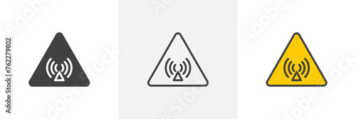 Radiation Exposure Hazard Alert. X-Ray and Radiotherapy Caution. Non-Ionizing Radiation Warning